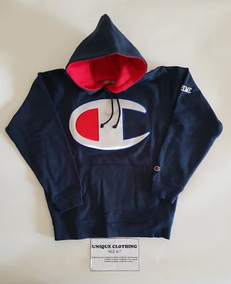 SUPREME X CHAMPION SATIN HOODED NAVY M - Photo 1/4