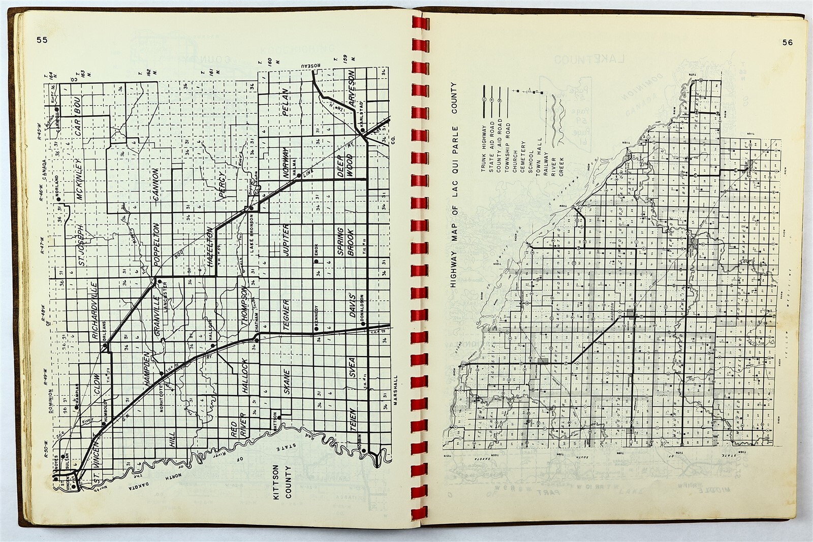Renville County, Minnesota 1955 Atlas History Book Olivia Danube Morton