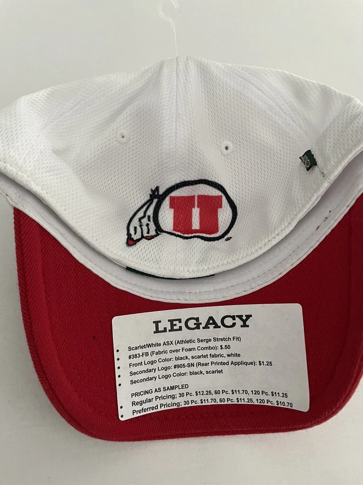 NEW Men Utah Utes Flex Fitted Curved Bill Hat Cap Red White by Legacy S/M 1223c - Image 3 of 4