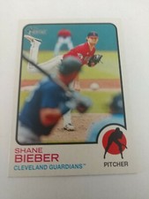 2022 Topps Heritage Base #230 Shane Bieber - Cleveland Guardians