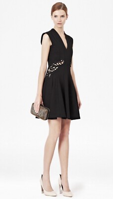 French Connection Marie Embroidered Lace Black Dress - US 2 - NWT | eBay