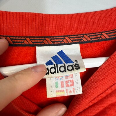 ADIDAS WORLD CUP CREWNECK SWEATSHIRT FOOTBALL FRANCE 1998 RED SIZE