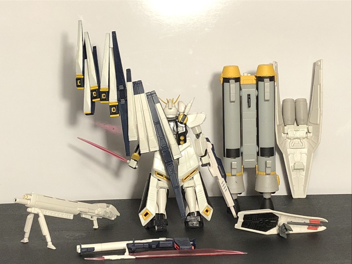 Amuro Ray's V Nu Gundam + HWS RX-93 Bandai Mobile Suit In Action