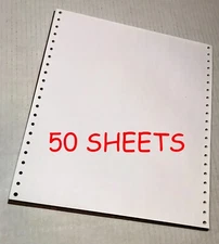9.5x11 Computer Paper 50 Continuous Sheets for Dot Matrix Printer