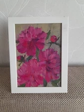 peonies original oil painting, painting in frame, pink peonies wall art, flower