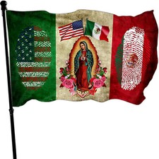 3x5 Feet Double Stitched Edge Mexico USA Friendship Flag Banner With Grommet #B
