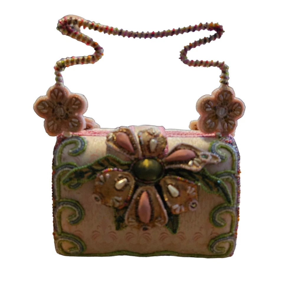 Mary Frances Bolso Flor Cartera Bolso de Mano Excelente Estado con Bolsa para el Polvo Foto 3 de 4
