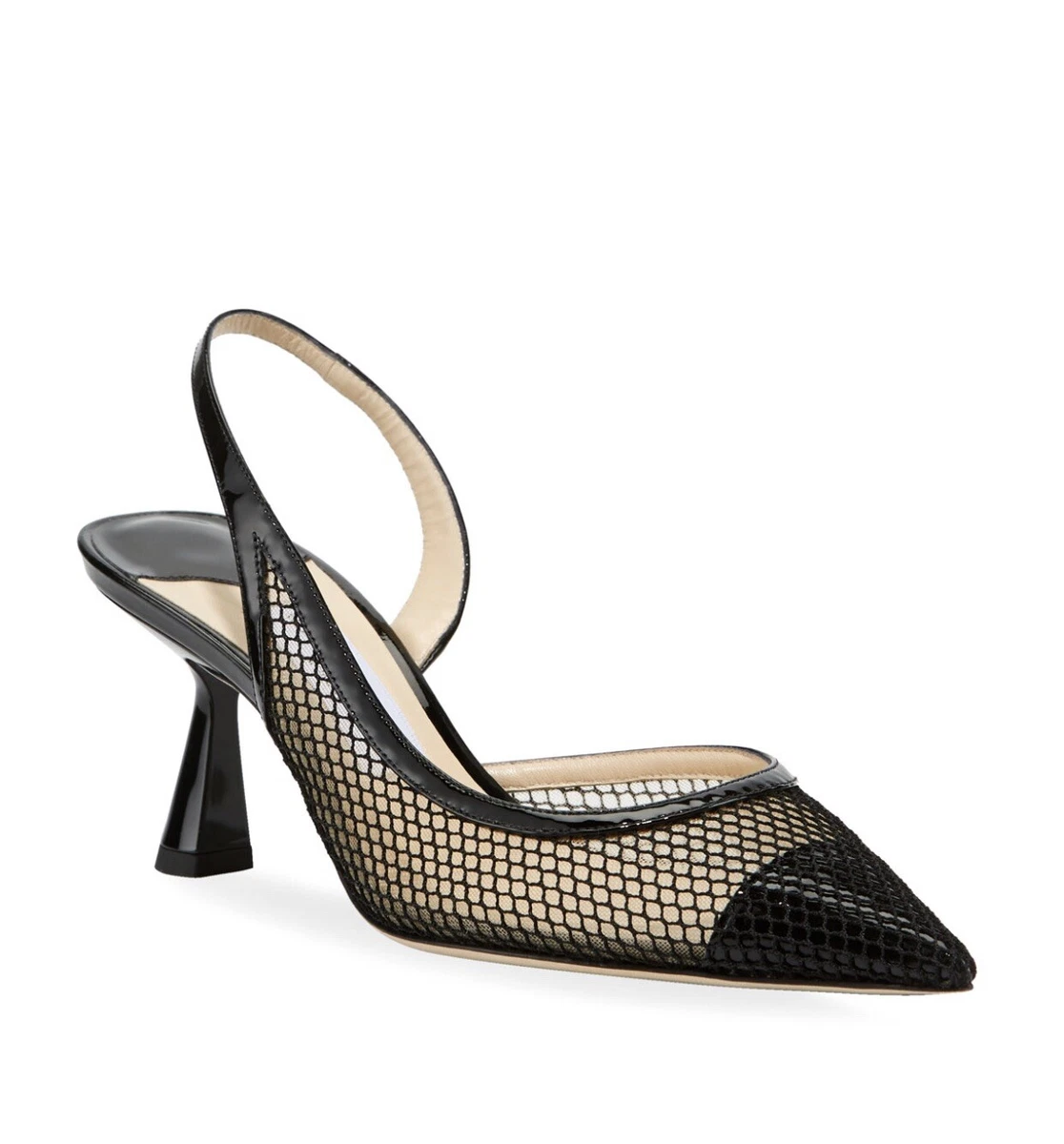 Jimmy Choo Fetto 65 ,Black Patent/Mesh EU35/US 5M ,New,Retail $895 