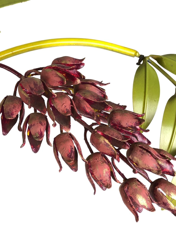 Huge Pioggia d'Oro Floral Metal Wall Art by Hans Kögl 1970s Made in Italy 48" - Image 3 of 4