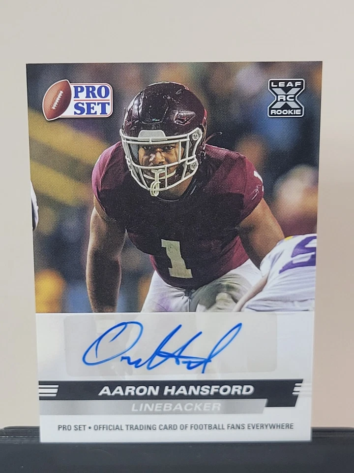 Aaron Hansford 2022 Leaf Pro Set RC AUTO AUTOGRAPH Texas A&M Aggies Cowboys RC - Image 2 of 4
