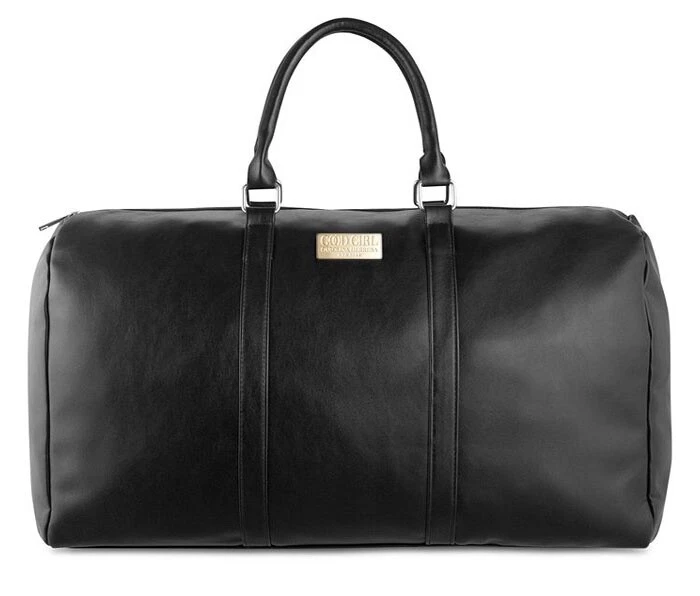 CAROLINA HERRERA Good Girl black faux leather travel bag handbag duffle duffel