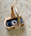 VINTAGE UNIQUE MARKED P 10k SIZE 5 WOMAN'S ONYK W/DIAMOND CHIP RING — photo 4