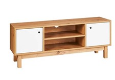 TV Schrank Lowboard Fernsehtisch Unterschrank Sideboard 2 Türen Weiß Eiche