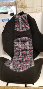 Cosco High Back 2 In 1 Black Gray Car Seat Fabric Cover Replacement Cushion Ebay