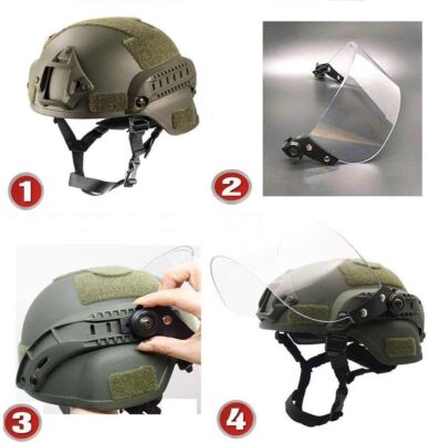 Helm US MICH 2000 met NV mount - Black - Army Company Nederland