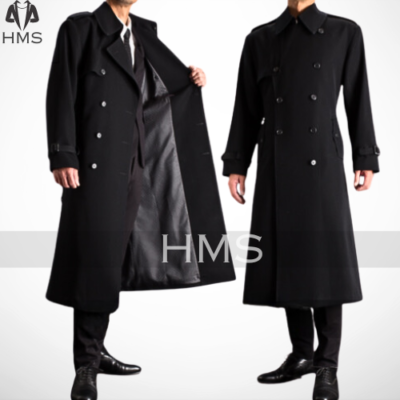 Brand New Custom Tailored Black Wool Trench Coat for Adults | eBay