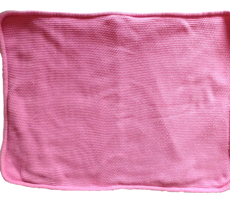 Manta tejida polar rosa Land of Nod bebé cubierta gruesa cálida 2 cajas laterales y barril Foto 4 de 4