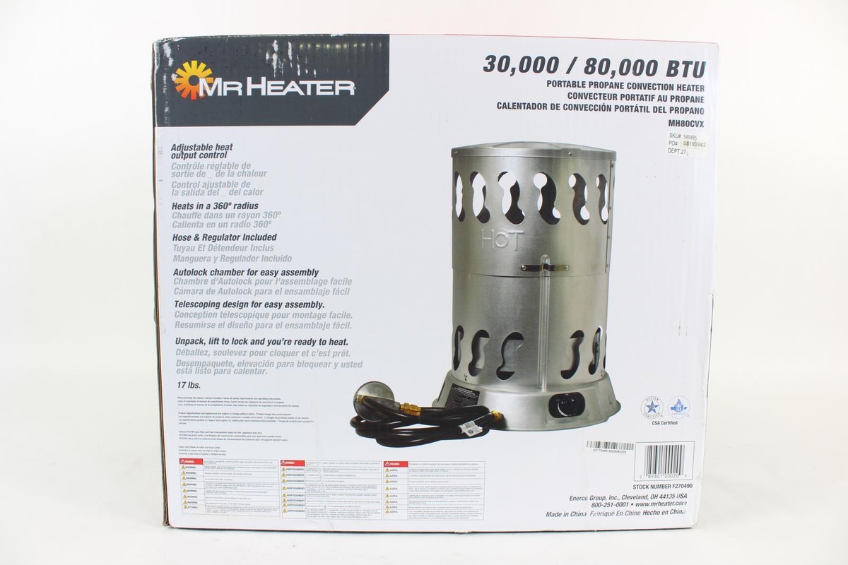 Mr. Heater 80,000 BTU Convection Portable Propane Space Heater - MH80CVX  89301000209 | eBay