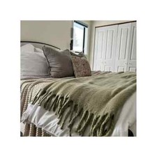 NWT - Threshold Faux Mohair Bed Throw - Threshold Green