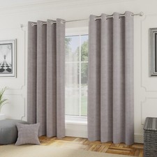 Image of Royale Boucle Eyelet Curtains - Cream or Silver - FREE FAST Postage