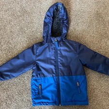 Toddler Sequoia hooded blue zip up coat 24M