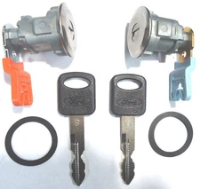 Ford Replacement 2 (Pair) Door Key Lock Cylinder Set W/2 Ford OEM Logo Keys