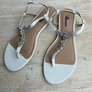 cream flat sandals