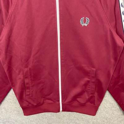 fred perry track jacket burgundy