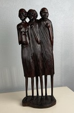 Antique African Ebony Masai Mara Statue 15&rdquo; Signed