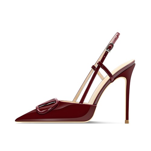 Decolté donna tacco spillo 10cm punta appuntita con cinturino da 34 a 44 elegant - Foto 8 di 16