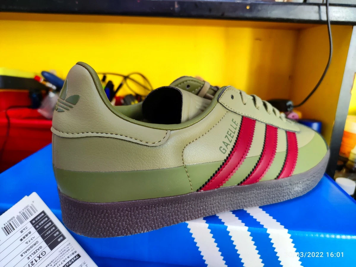 olive adidas gazelle green