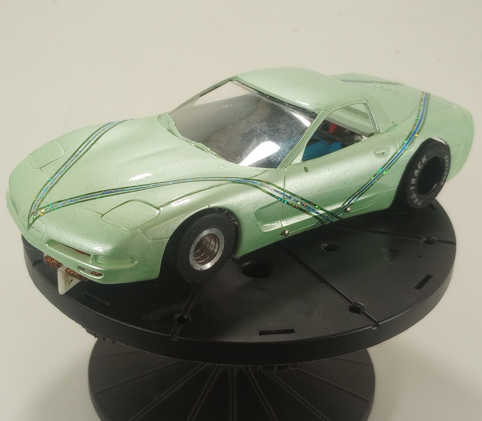 H & R 1/24 scale hardbody slot car 50K rpm motor and modified chassis