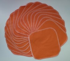 Cloth Wipes 20 Flannel 8" Orange Reusable TP Baby Family Tissue 1 or 2 Ply