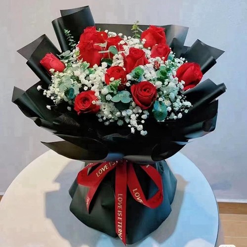 Black Waterproof Flower Wrapping Paper Florist Bouquet 22.8" 20 Sheets - Picture 5 of 6