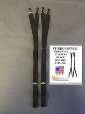 2 Piece Button Clip Stirrup Style Shirt Stay Garters NEW