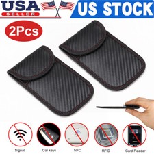 2X Anti-theft Car Key RFID Signal Blocker Shielding Pouch Wallet Keyless Blocker