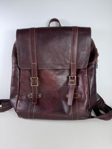 Italian Leather Backpack Laptop Bag Handmade Brown