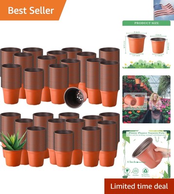 1500 Pcs 4 Inch Plastic Plants Nursery Pots Seed Starting Pots Seedling Plant...