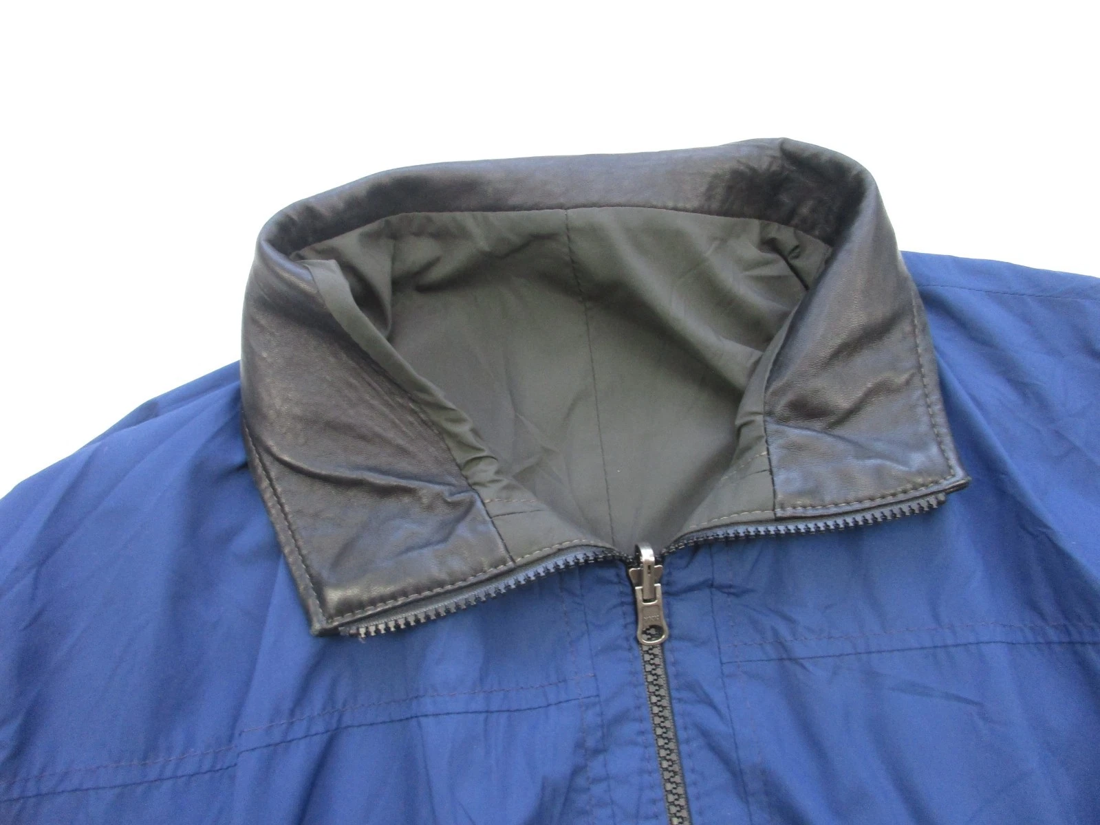 Mens 2XL Remy Rochester Jacket Reversible Windbreaker Leather Lambskin trim - product detail image 8