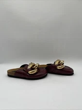 JW Anderson Women’s Chain Loafer Mules Burgundy Size 36