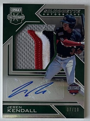 Jeren Kendall 2016 Panini Elite USA Collegiate Emerald Silhouette Patch AUTO /10