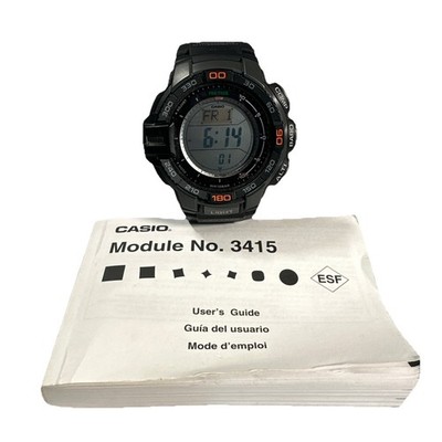 Casio Men's Watch PRG-270 Pro Trek Triple Sensor Black Resin Solar Digital 3415