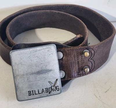 Rare Vintage Billabong Brown Leather Belt & Buckle