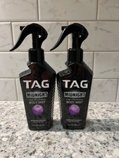 Lot Of 2 TAG Midnight Fine Fragrance Body Mist- Brand New-Spray Bottle 8 Fl. Oz.
