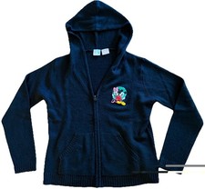 Disney Minnie Mickey Mouse Zip Up Hoodie Black Women s Medium