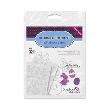 Scrapbook Adhesives Easter Foam Shapes, 32 pcs White Embellishments