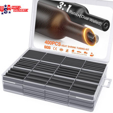 400 Pcs Heat Shrink Tubing Kit-3:1 Ratio Adhesive Lined,Marine Grade Shrink Wrap