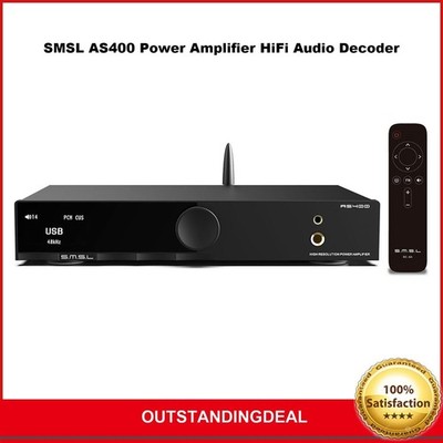 SMSL Black AS400 Power Amplifier 165Wx2 High Power HiFi Audio Decoder ot25 *tn