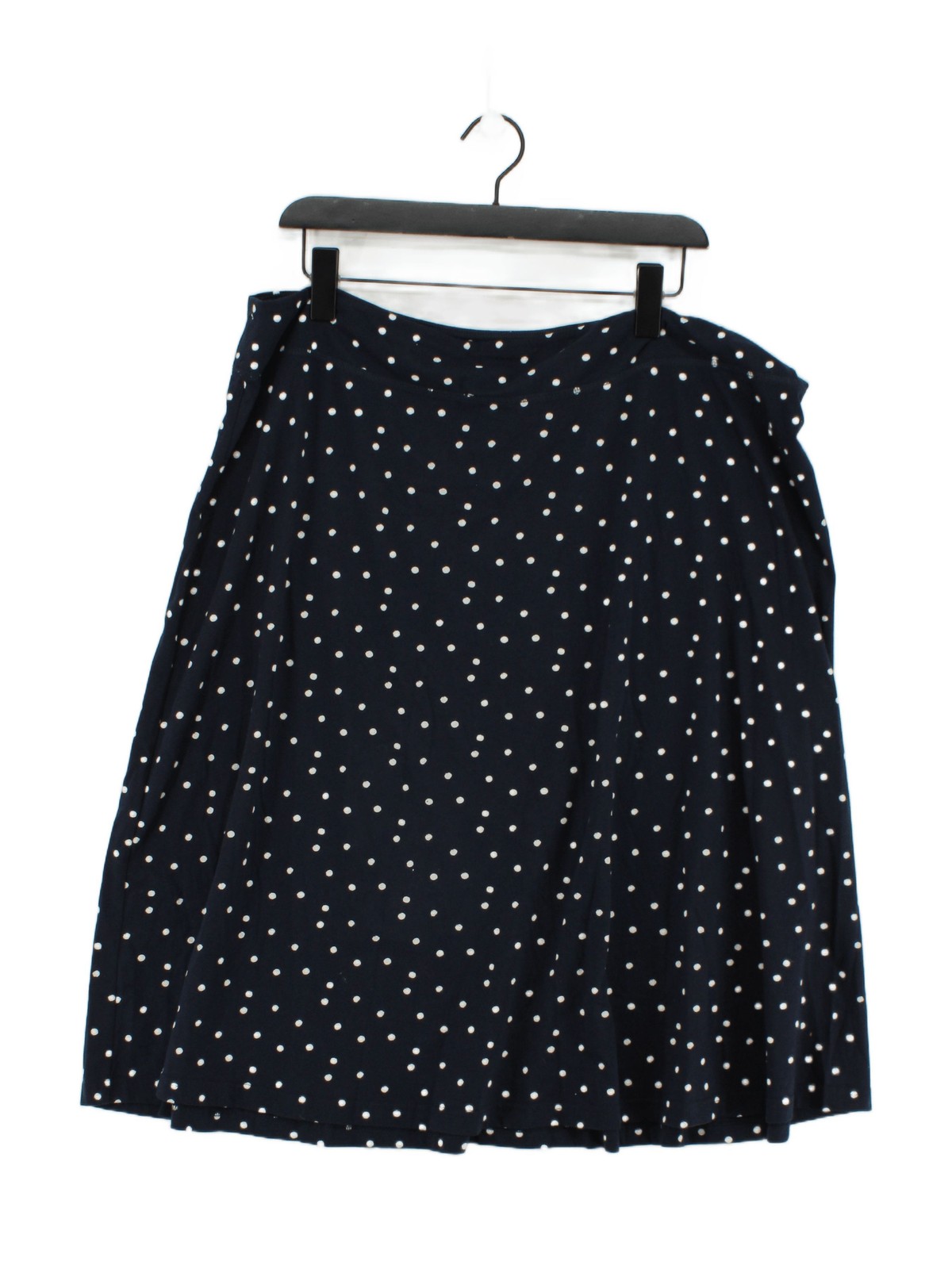 Seasalt Women's Midi Skirt UK 10 Blue Polkadot Cotton with Elastane Midi Pleated