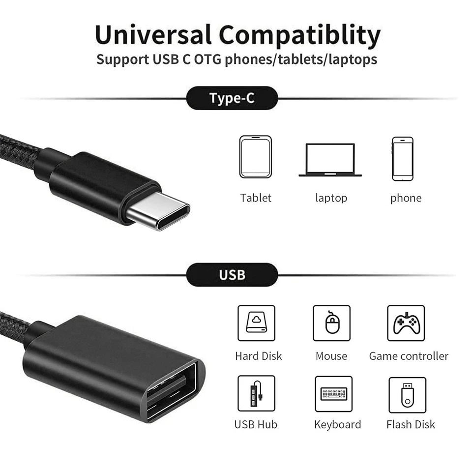 USB C Adapter OTG USB Type C auf USB A Stick iPhone Samsung Xiaomi Buchse Huawei - Bild 2 von 4